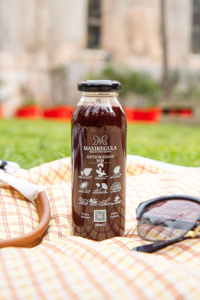 Antioksidan Mix Bitkisel İçerikli Fonksiyonel %100 Vişne Meyve Suyu (250ml)