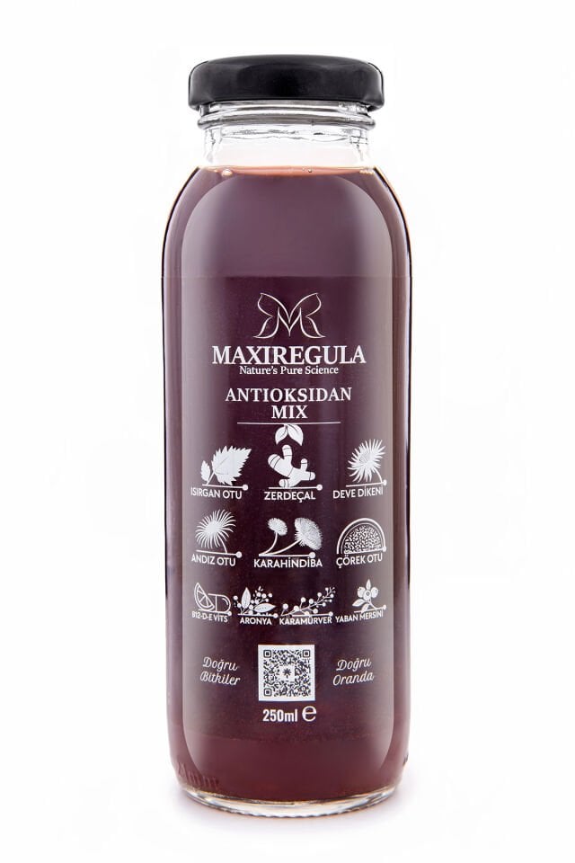 Antioksidan Mix Bitkisel İçerikli Fonksiyonel %100 Vişne Meyve Suyu (250ml)
