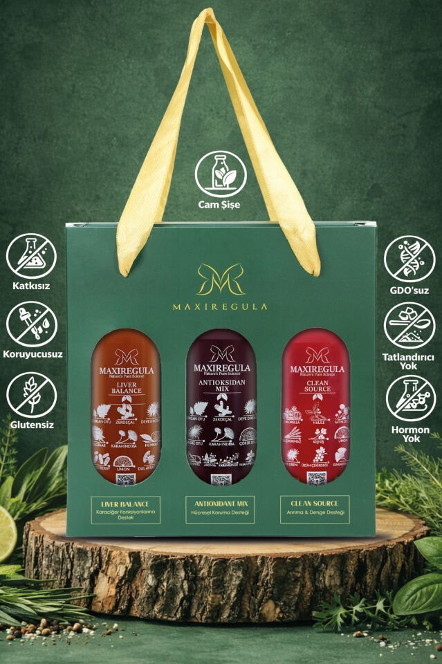 3'lü Paket - Liver Balance - Antioksidan Mix - Clean Source Bitkisel İçerikli Fonksiyonel Meyve Suyu